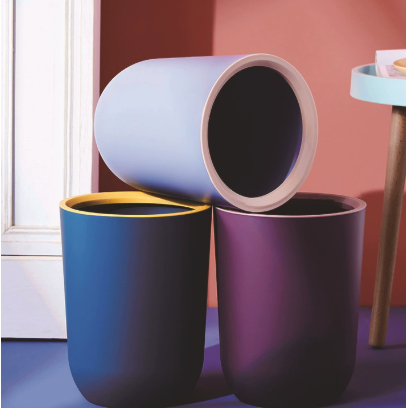 垃圾桶北欧风压圈款民宿家用卧室客厅办公室书房大容量收纳可回收