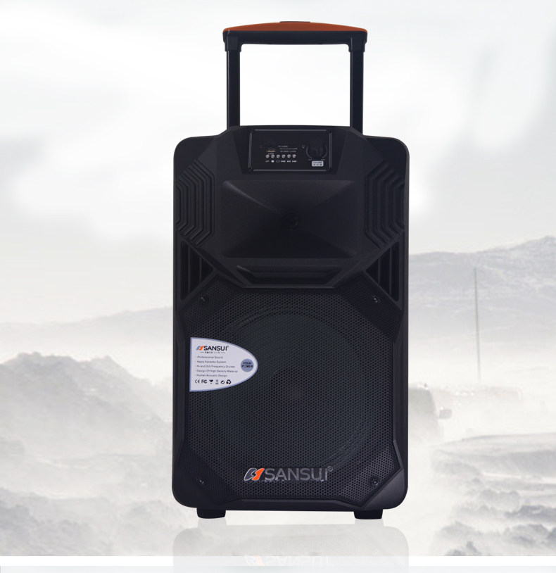 山水SS1-12户外广场舞移动拉杆充电电瓶音箱响大功率舞台蓝牙插卡