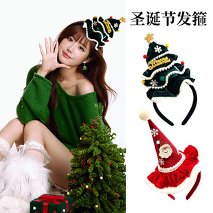 2026新款圣诞节头饰帽子发箍小女孩成人发饰拍照道具头箍派对装饰