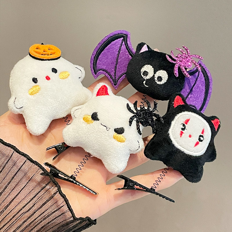 万圣节南瓜小幽灵发夹可爱卡通蝙蝠发卡活动搞怪顶夹头饰儿童礼物