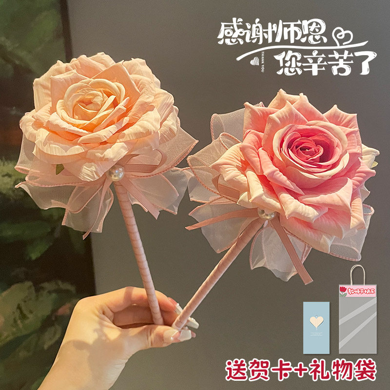 教师节送女生妈妈礼物新款玫瑰花笔永生花仿真花束礼物圆珠笔礼品