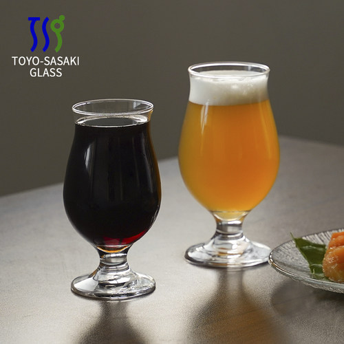 日本佐佐木原装进口精酿啤酒杯郁金香杯型高脚大肚啤酒杯玻璃水杯