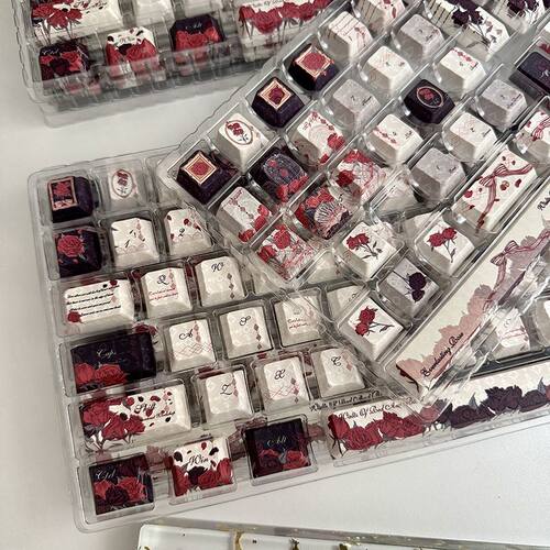 红与黑键帽PBT原厂客制化DIY热升华适配木坨坨/夜魔/前行者/ATK68