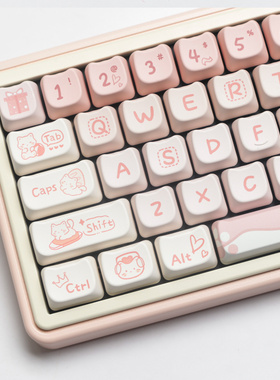 派对小猫键帽猫形MAO高度可爱MAC热升华HI75 HI8 S99 F99 104 F87