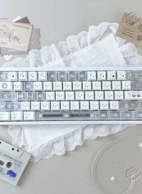米菲兔键帽原厂侧刻透光热升华PBT+PC适配wooting/atk68/ace68等