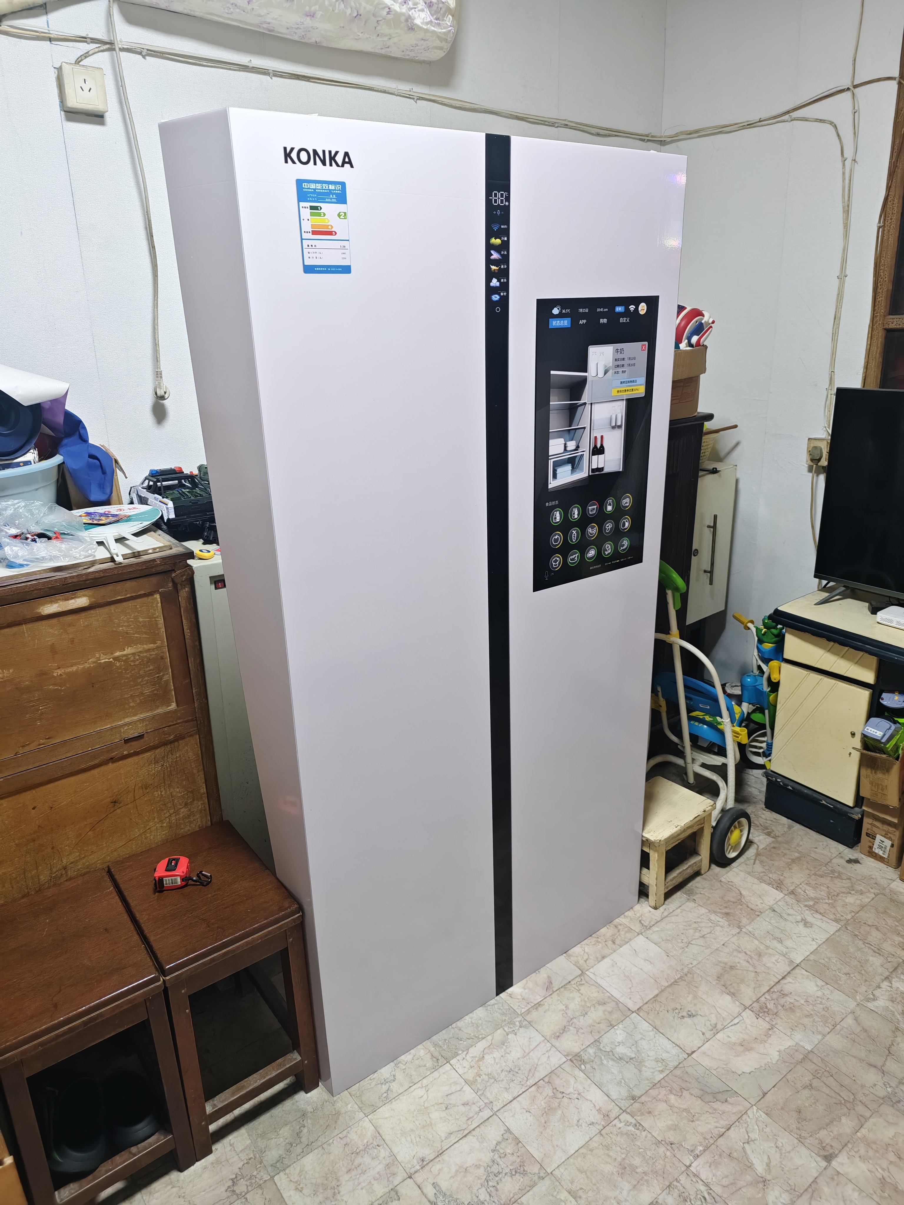 冰箱模型泡沫kt板展板190*85cm法式假冰箱模型十字冰箱尺寸可定