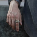 Two-Tone Chunky Cross Ring
