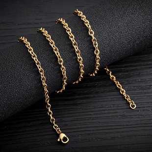 素链项链女18K金单链不掉色黄金色万能链子镀金裸链锁骨链条颈链