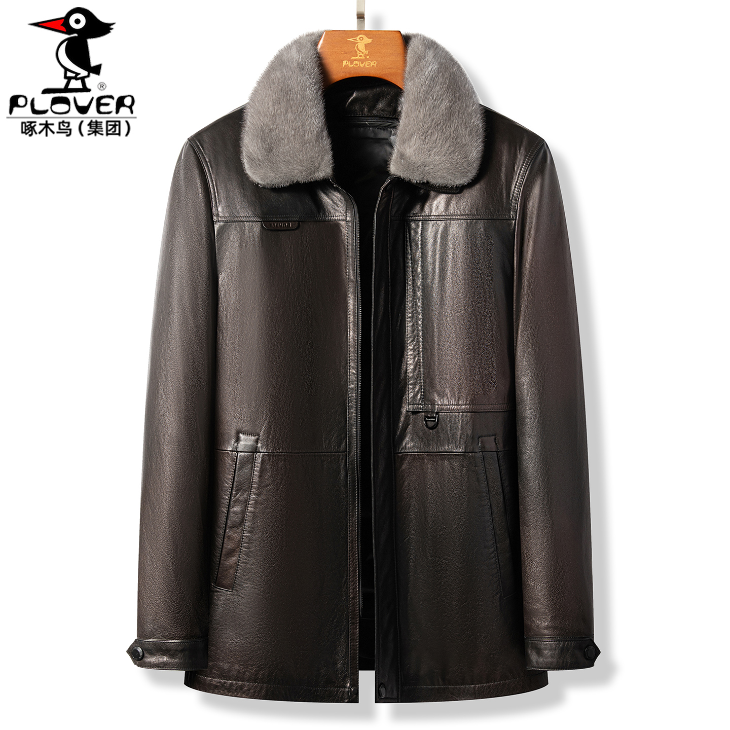 冬季加厚男装外套羽绒内胆牛皮衣