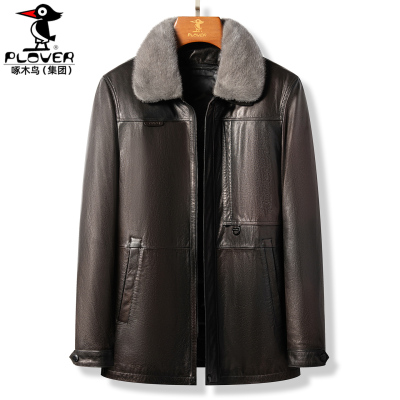 冬季加厚男装外套羽绒内胆牛皮衣