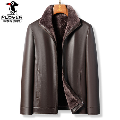 头层绵羊皮衣男加厚皮毛一条夹克