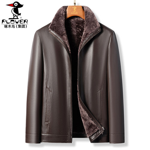 头层绵羊皮衣男加厚皮毛一条夹克