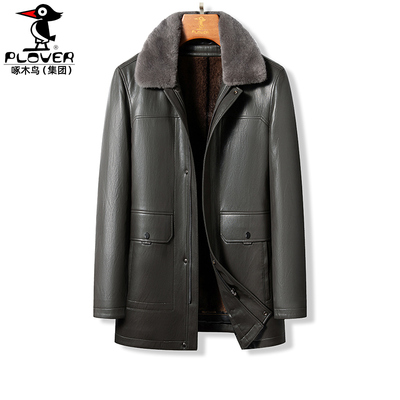 海宁黄金貂绒内胆皮衣外套貂毛领