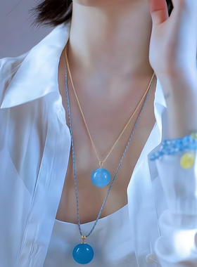 女款仙系宝石海蓝宝女友生日礼物