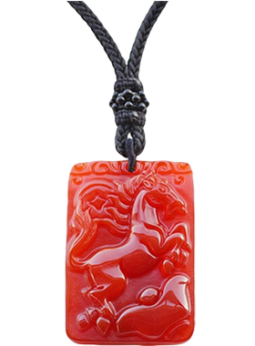 冰种满色南红玛瑙雕刻佛公锁骨链