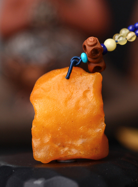 碧雅 波罗的海天然蜜蜡吊坠 原皮琥珀原石原矿项坠挂件送链15.78g