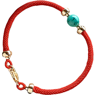 碧雅黑曜石红绳手链手工编织立体葫芦六字真言男款女款红手绳饰品