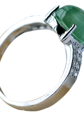 碧雅葡萄石戒指925银镶嵌女款