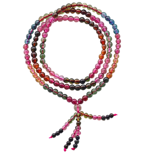 碧雅糖果色玻璃体彩虹碧玺手链一物一图6mm多圈手串3圈女款29.54g