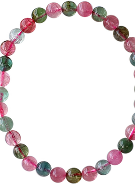 碧雅碧玺手链细正品红绿蓝西瓜