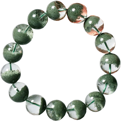 天然绿幽灵水晶多圈手链