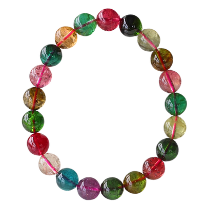 玻璃体红绿蓝西瓜碧玺手串