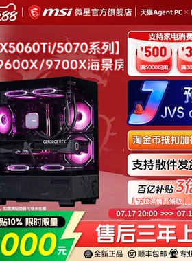 MSI/微星海景房电脑主机RTX5060Ti/5070显卡台式机R5 9600X/9700X游戏主机DIY组装机无畏契约台式电脑整机