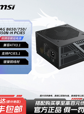 微星PAGB650w/750W/850W/N-HPCIE5白色铜牌台式机电脑电源 ATX3.1