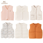 针织羽绒马甲背心坎肩 婴幼儿衣服男女宝宝纯棉开衫 英氏25秋款 童装