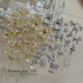 奈希高定美甲饰品LZ同款 美甲饰品邂逅春日森白系玫瑰庄园浅春536