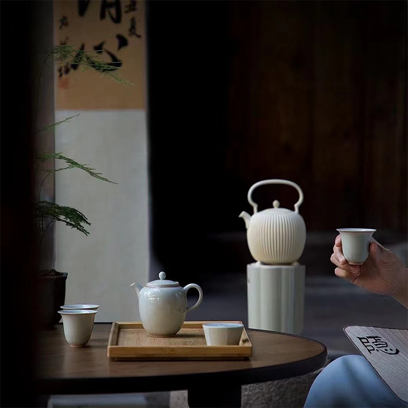 北溪堂风入松旅行茶事组提篮煮茶炉草木灰釉茶壶茶杯旅行茶具套装