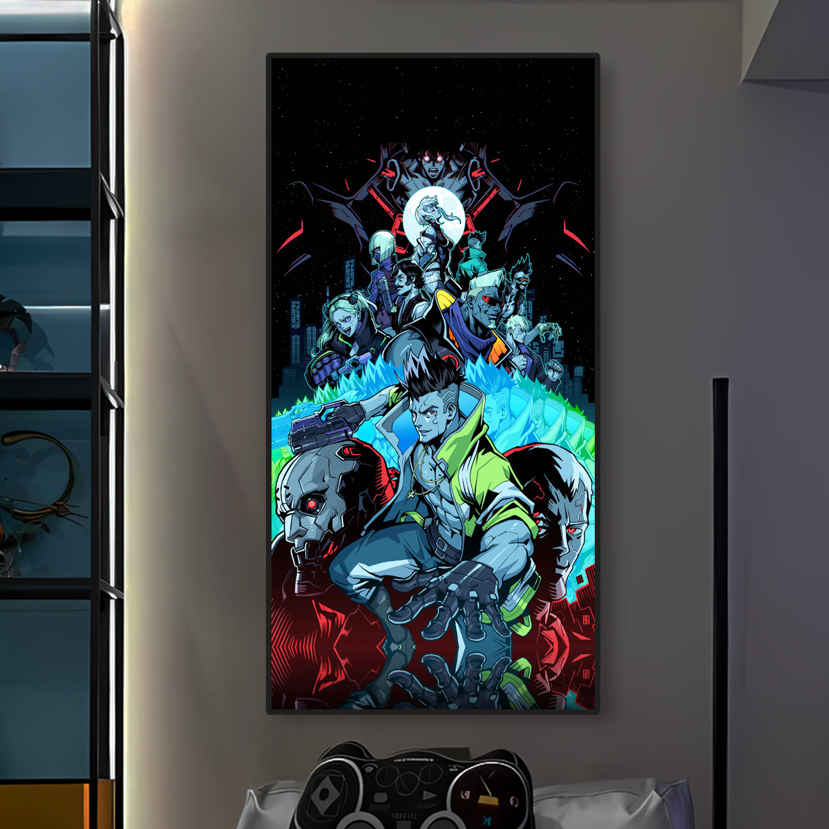 边缘行者发光装饰画 赛博朋克客厅卧室灯画 电竞酒店游戏LED挂画