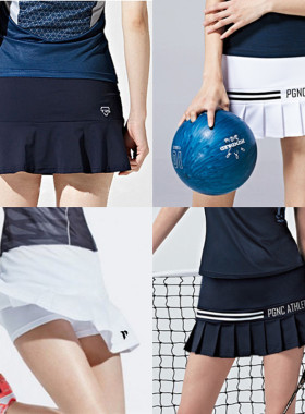 特价新品韩国羽毛球服女粉红色短裤网球乒乓球跑步运动白短裙速干