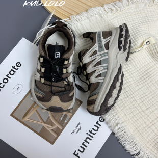 JBM 2025新款儿童撞色休闲运动潮流老爹鞋做旧工艺百搭童鞋拼色鞋