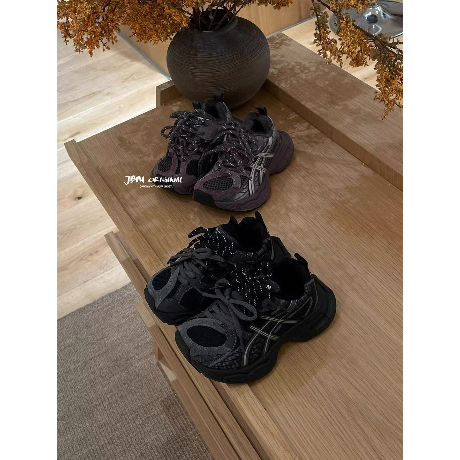 JBM 潮牌儿童加绒厚底老爹鞋2025冬季新款男女中大童保暖运动跑鞋