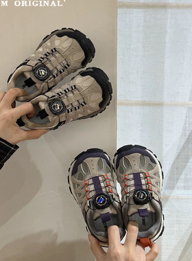 JBM 中大童潮牌新款免系带休闲鞋春季儿童韩系登山鞋透气运动鞋子