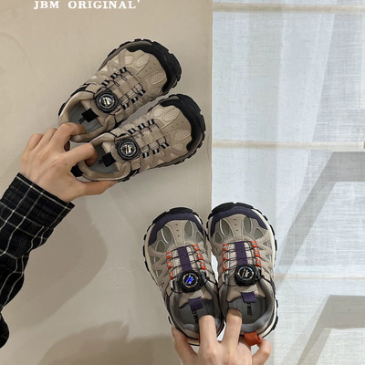 JBM 中大童潮牌新款免系带休闲鞋春季儿童韩系登山鞋透气运动鞋子