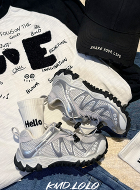 JBM 中大童潮牌新款免系带户外鞋春季儿童韩系登山鞋透气运动鞋子