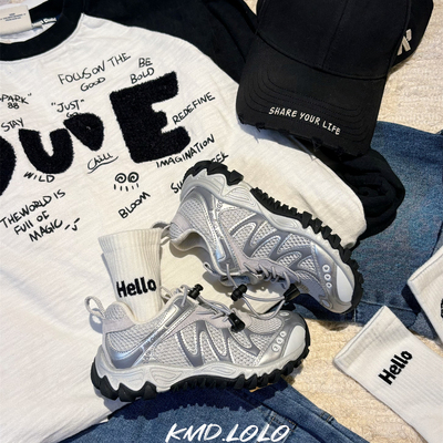 JBM 中大童潮牌新款免系带户外鞋春季儿童韩系登山鞋透气运动鞋子