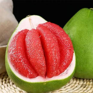 泰国红宝石柚子皮薄肉嫩礼盒装青皮柚子红肉泰柚2颗家庭装顺丰