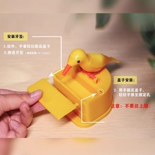 智能小鸟牙签盒按压自动弹出剔牙棒餐厅客厅创意摆件卡通牙签罐筒