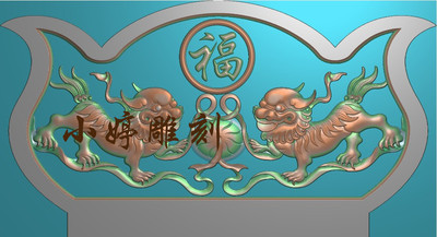 石材雕刻图石雕墓碑帽头狮子福精雕图图狮子绣球碑头翘角浮雕图