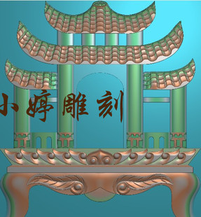 石材雕刻图石雕墓碑帽头牌坊精雕图瓦柱碑头翘角浮雕图灰度图