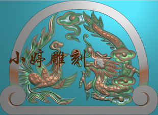 石材雕刻图石雕墓碑帽头龙凤精雕图半圆龙凤碑头翘角浮雕图灰度图