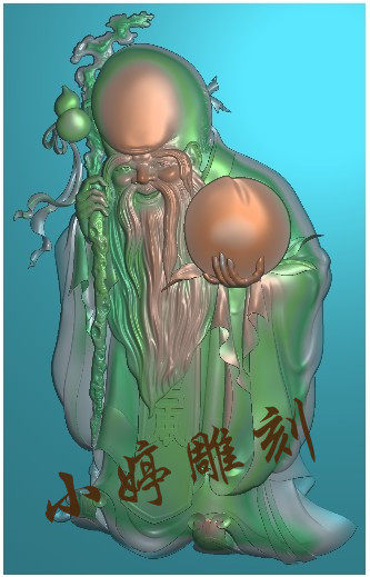 石材雕刻图背板石雕墓碑板精雕图寿星浮雕图灰度图石雕图木雕图1