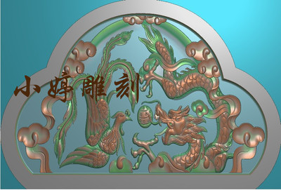 石材雕刻图石雕墓碑帽头龙凤精雕图龙凤戏珠碑头翘角浮雕图灰度4