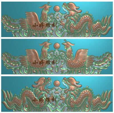 石材雕刻图石雕墓碑帽头龙凤精雕图图龙碑头翘角浮雕图雕刻灰度1