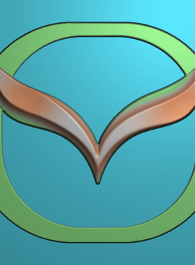 JD精雕浮雕灰度图BMP马自达汽车标志挂件木雕46牌artcam玉雕刻图