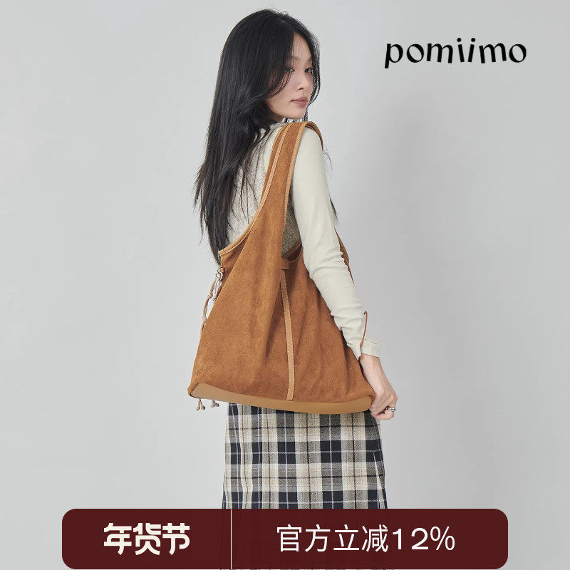 Pomiimo 麂皮绒轻便百搭大容量通勤柔软简约帆布包托特包单肩女包,箱包皮具/热销女包/男包,托特包,淘宝优惠券,粉丝福利购,淘宝优惠卷