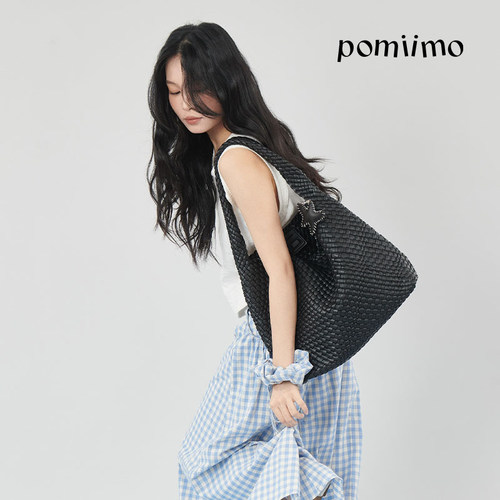Pomiimo[清仓福利]编织包大号休闲单肩包配内胆包海星挂件女包